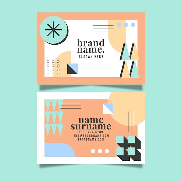 Vector flat design of abstract business card