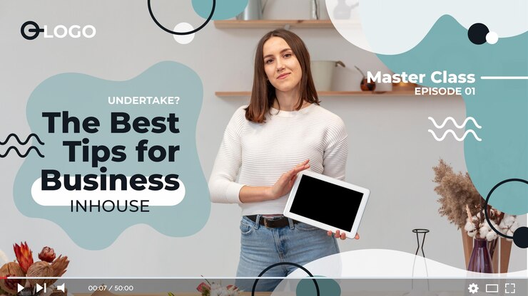 Vector flat design abstract business youtube thumbnail