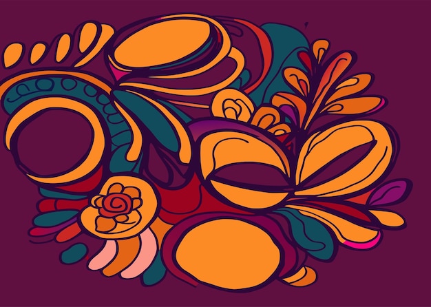 flat design abstract doodle pattern