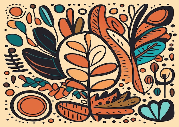 flat design abstract doodle pattern