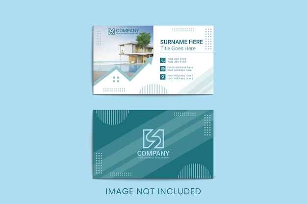 Vector flat design abstract geometric home real estate company business card template