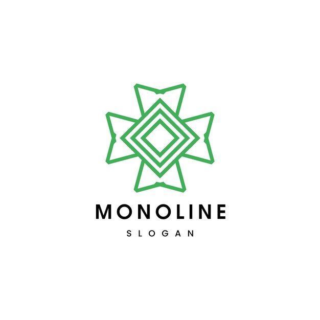Вектор Плоский дизайн абстрактный зеленый монолиновый логотип