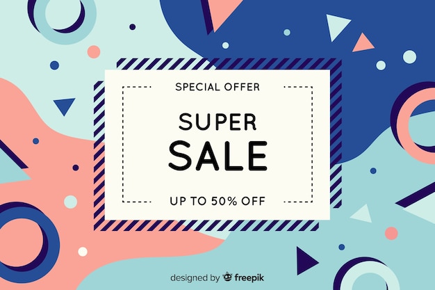 Vector flat design abstract sale background