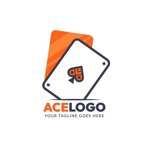 Flat design ace logo template