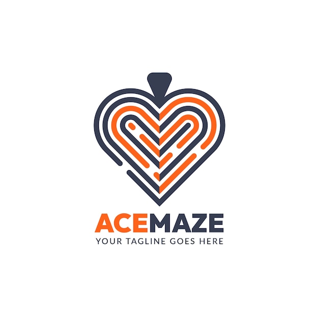 Flat design ace logo template