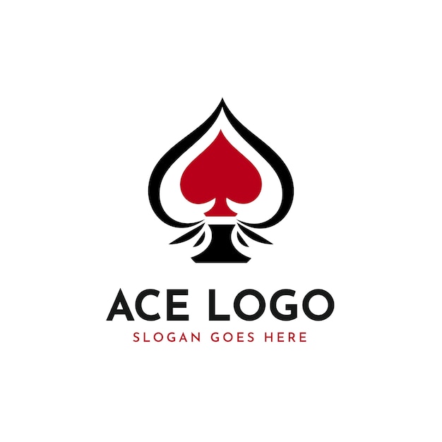 Flat design ace logo template