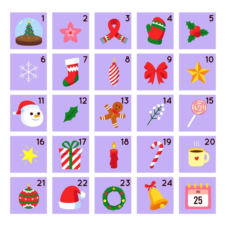 Vector flat design advent calendar