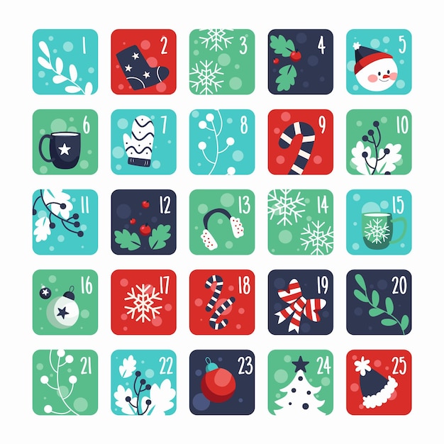 Flat design advent calendar