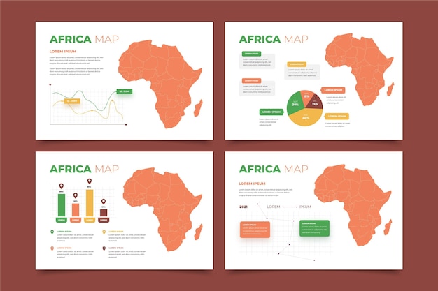 Flat design africa map infographic