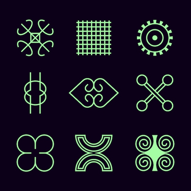 Vector flat design african symbols