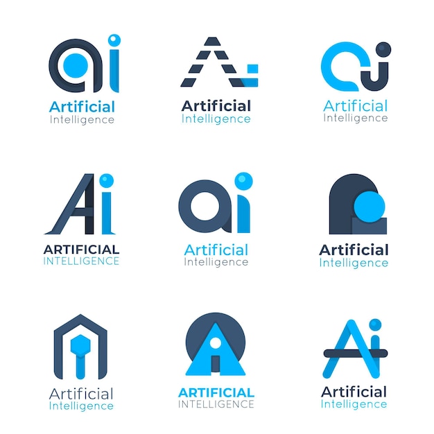 Collezione di modelli di logo ai design piatto