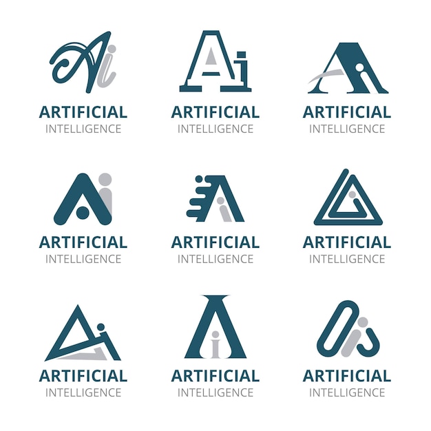 Collezione di modelli di logo ai design piatto