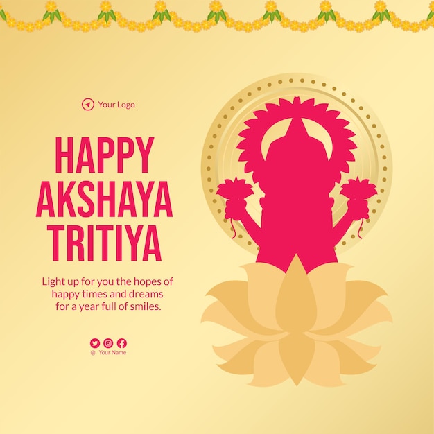 Flat design of akshaya tritiya banner template