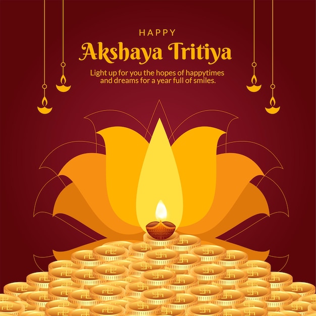 Flat design of Akshaya Tritiya banner template