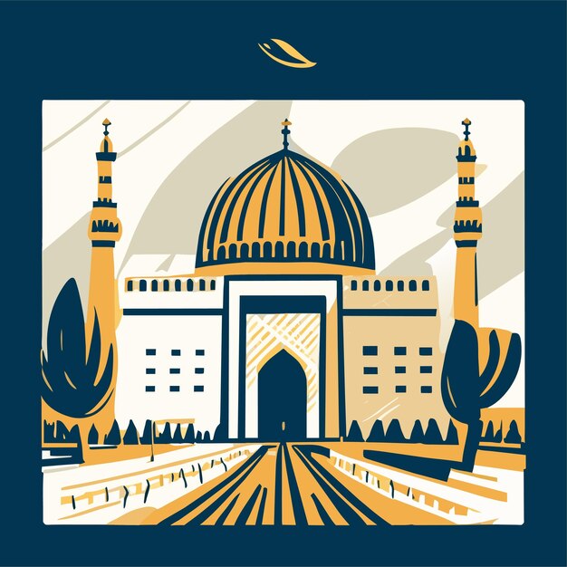 Vector flat design al aqsa illustration