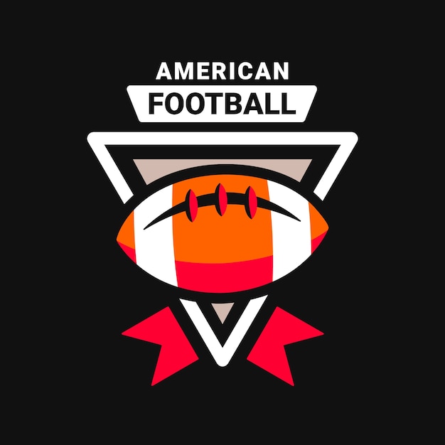 Vettore modello di logo di football americano design piatto
