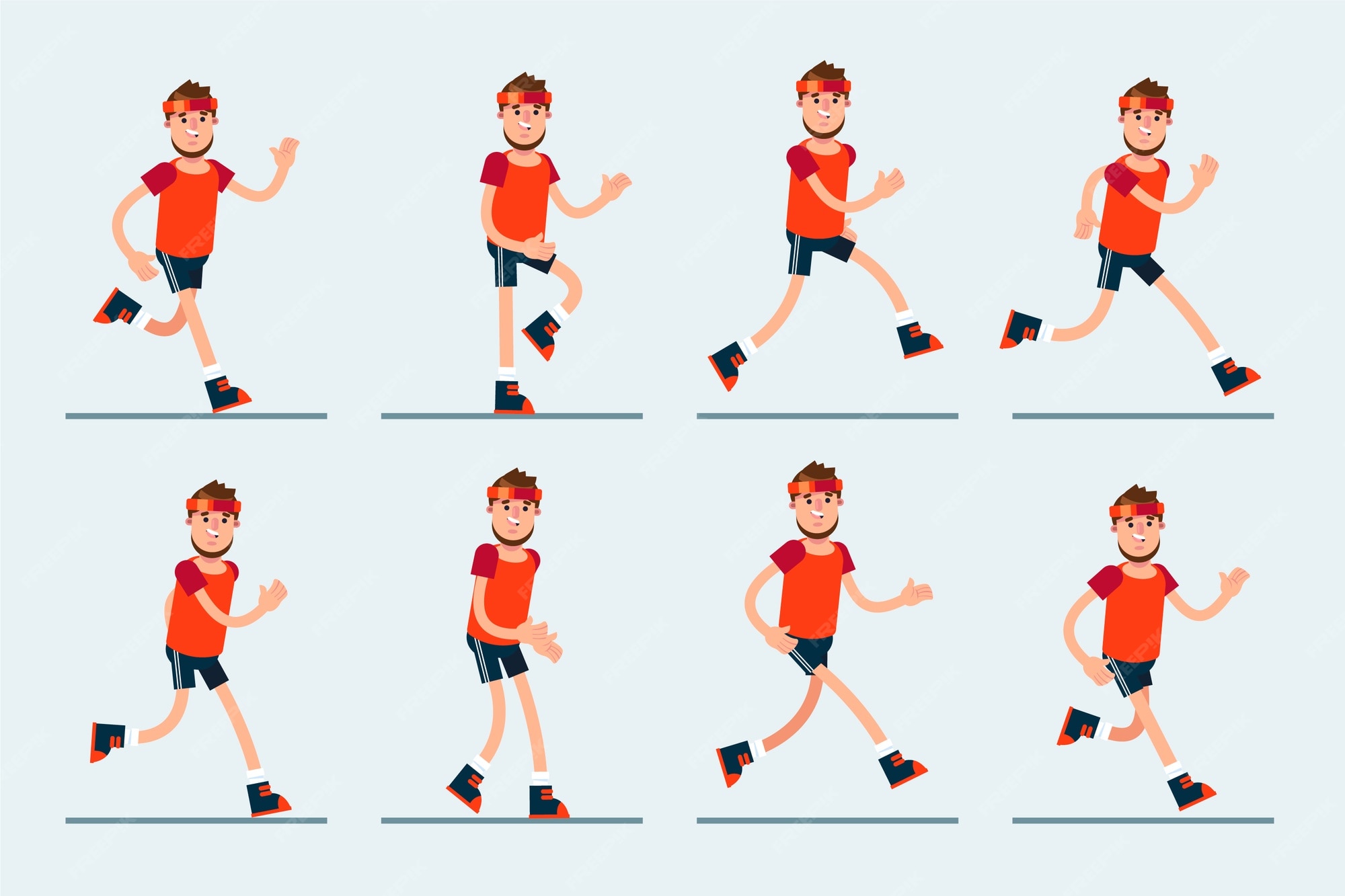 Premium Vector Flat design animation frames element collection