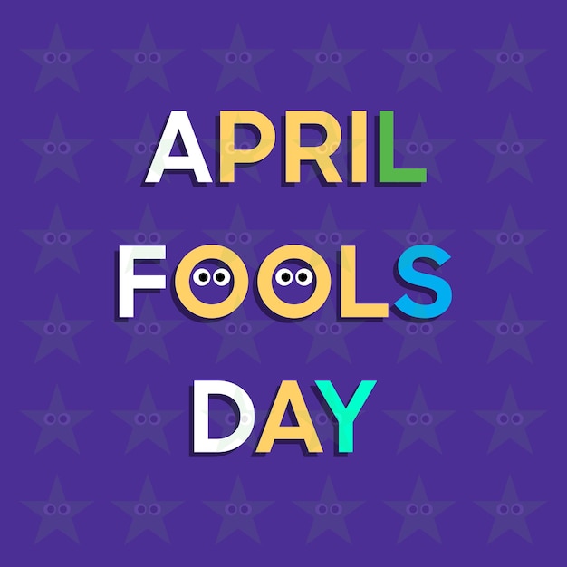 Vector flat design april fools day lettering