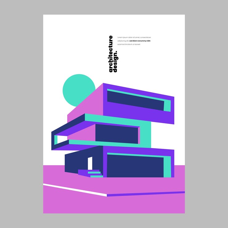 Vector flat design architecture poster design