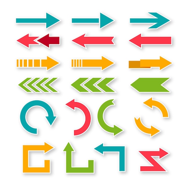 Flat design arrow collectin