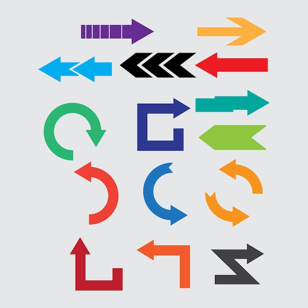Flat design arrow collectin