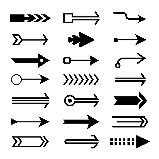 フラットデザインの矢印コレクション