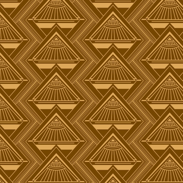 Flat design art deco golden pattern