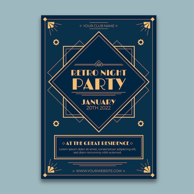 flat design art deco poster