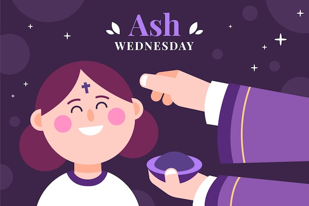 Vector flat design ash wednesday