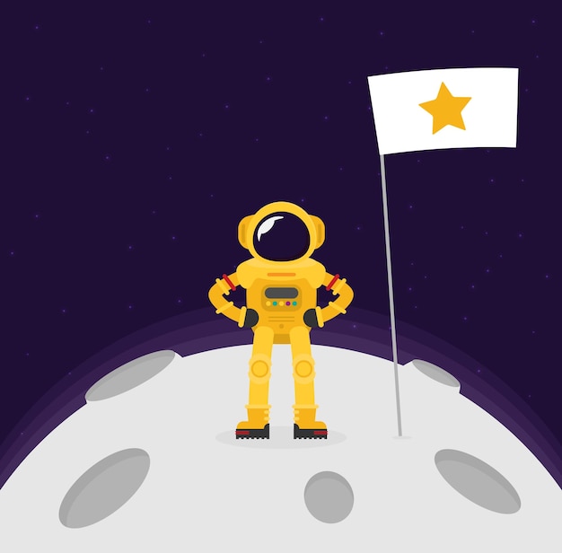 Flat design Astronauts float in space Vector illustration