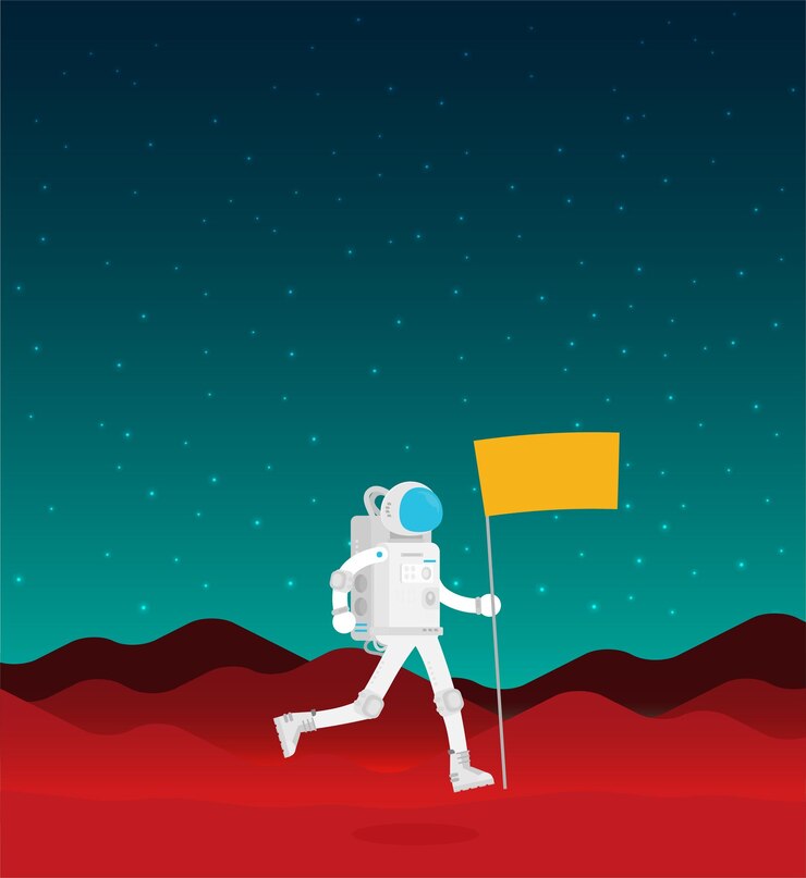 Vector flat design astronauts float in space vector illustration