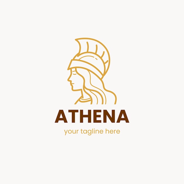ベクトル フラットなデザインのアテナのロゴのテンプレート