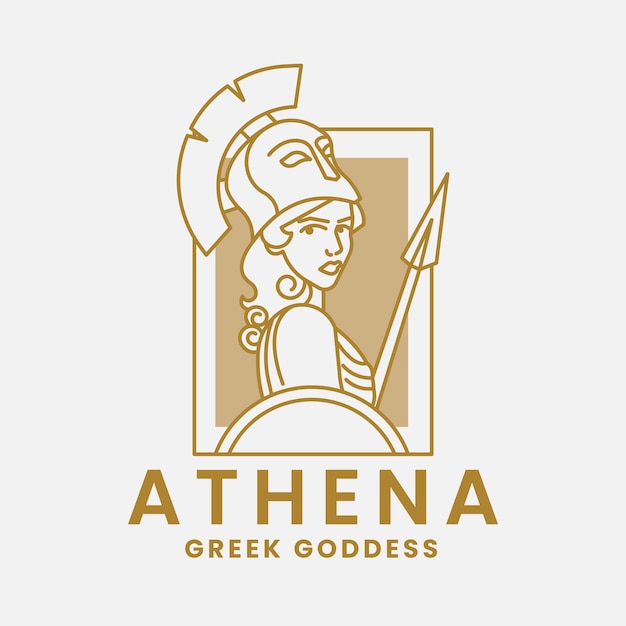 Vector flat design athena logo template