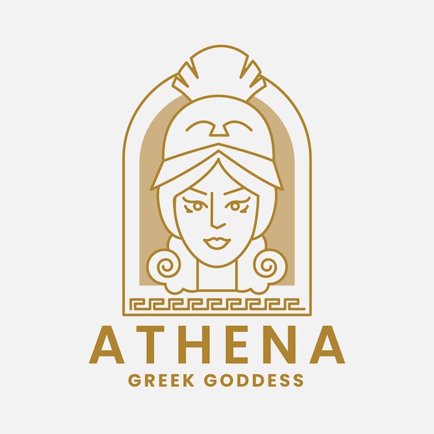 Modello di logo athena design piatto