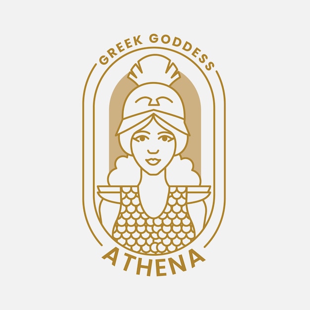 Flat design athena logo template