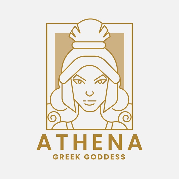 Flat design athena logo template