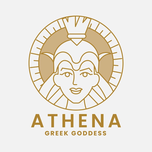 Vector flat design athena logo template