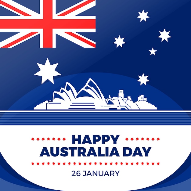 Flat design australia day concept