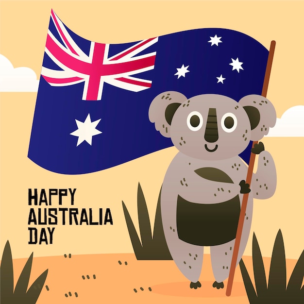 Vector flat design australia day concept