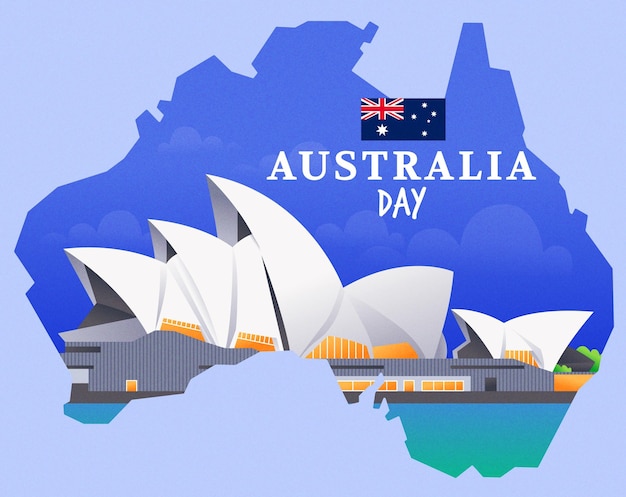 Vector flat design australia day illustration