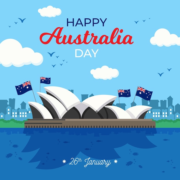 Flat design australia day