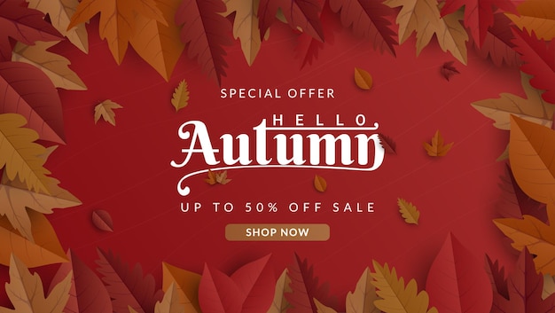 Vector flat design autumn sale banner