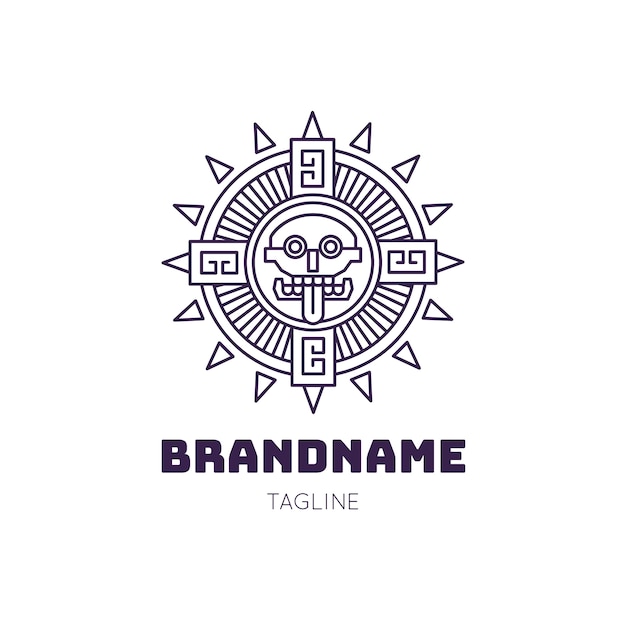 Flat design aztec logo design