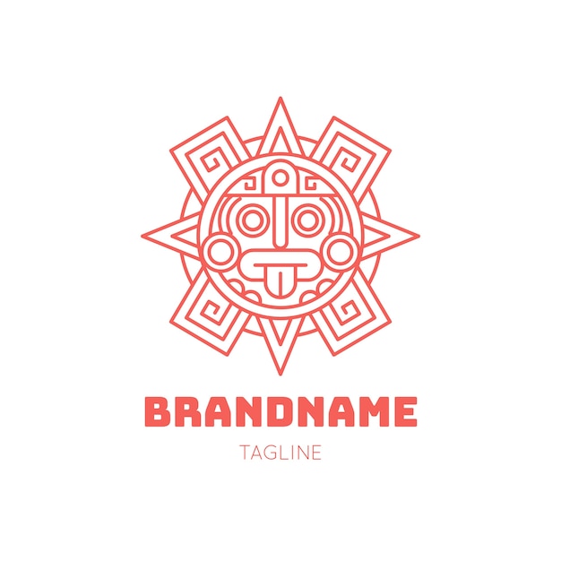 Vector flat design aztec logo design
