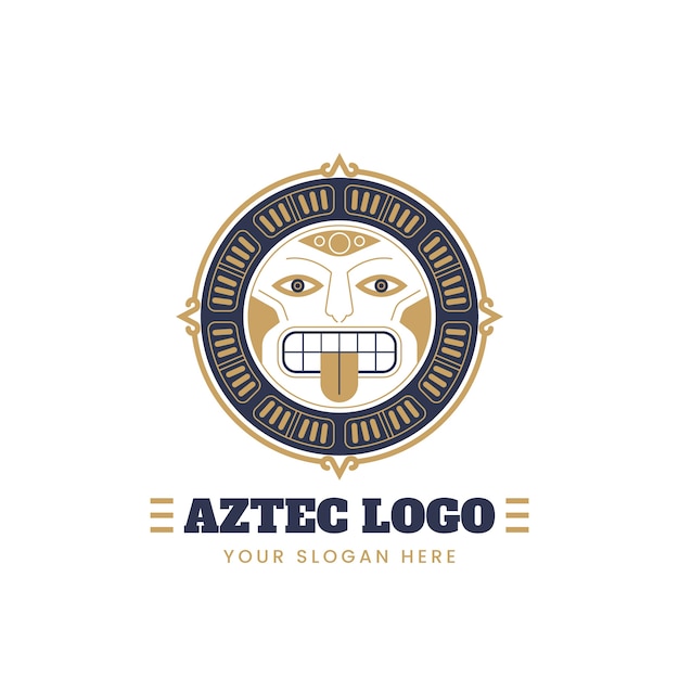 Vector flat design aztec logo template