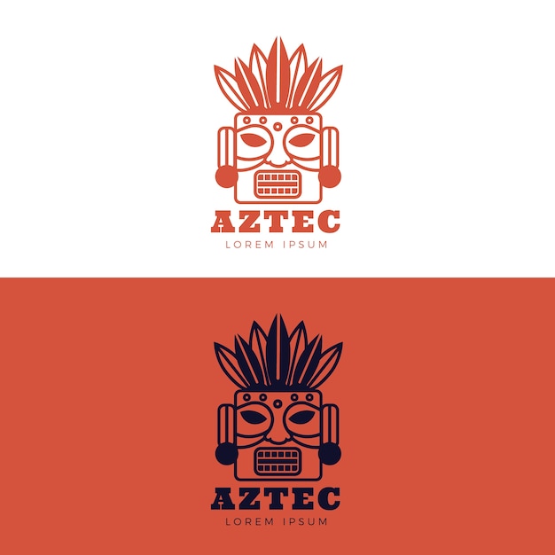 Vettore modello di logo azteco design piatto