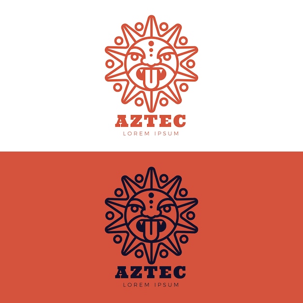 Vettore modello di logo azteco design piatto