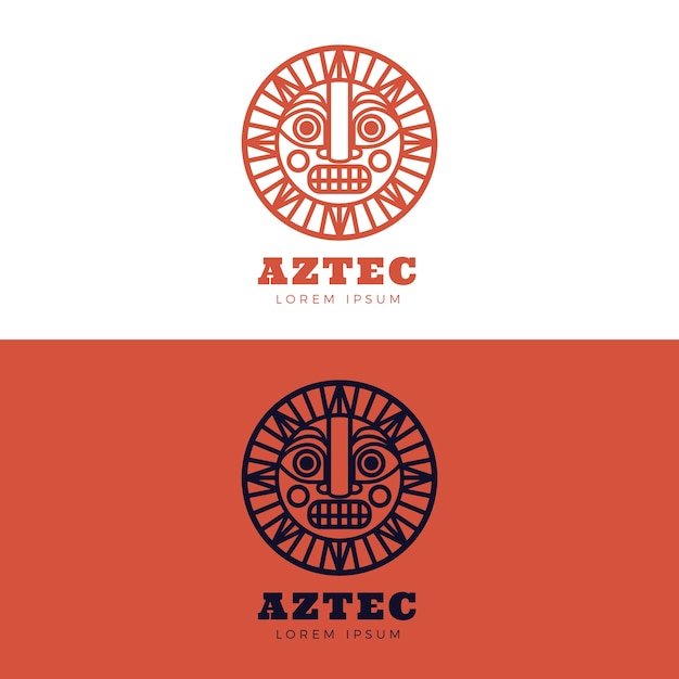 Vector flat design aztec logo template