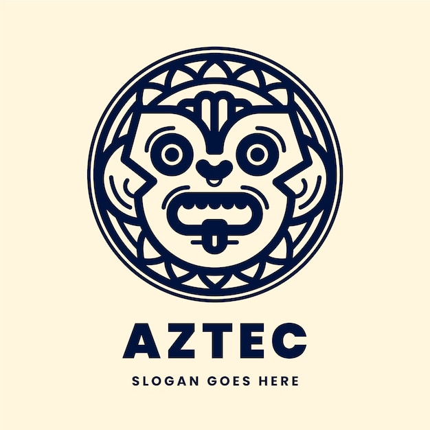 Flat design aztec logo