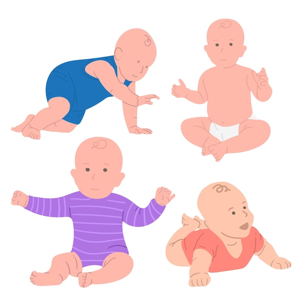 Vector flat design baby